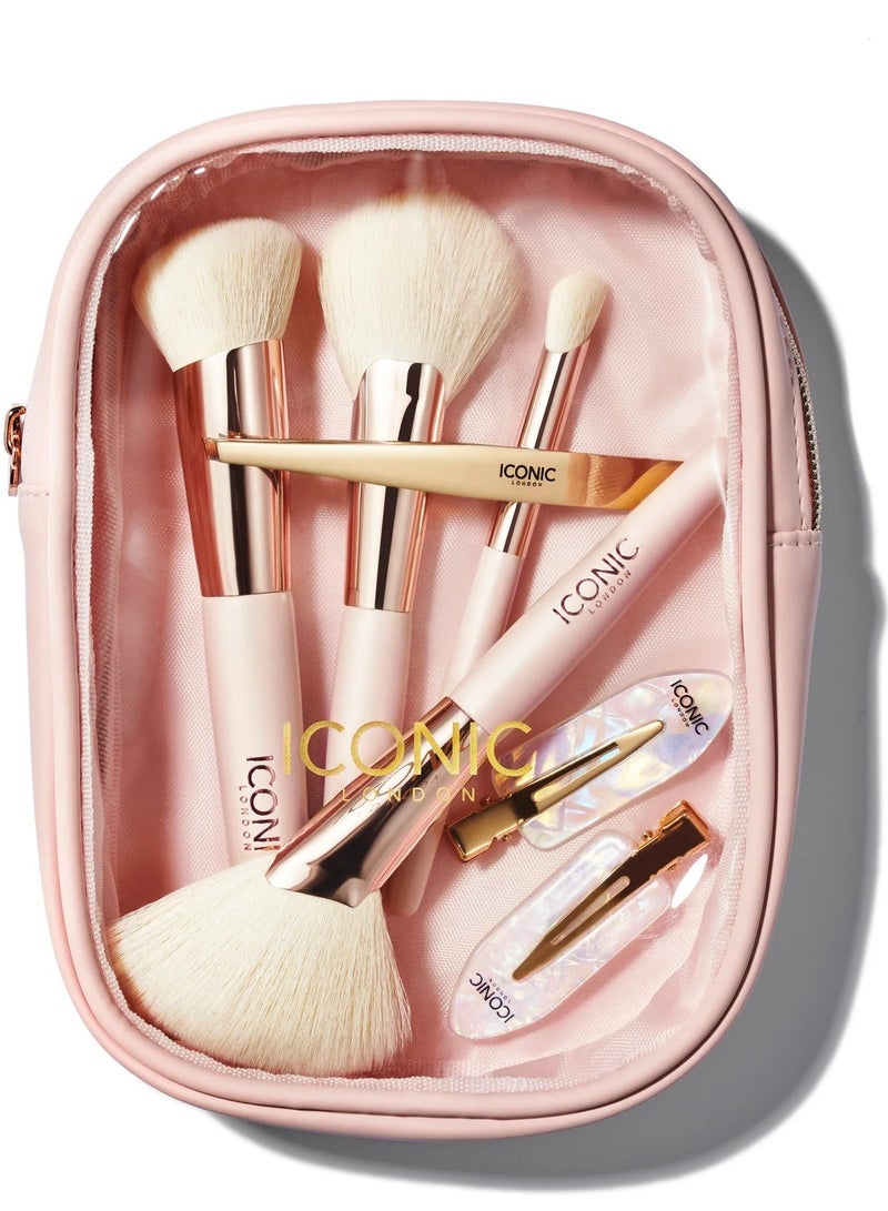 ICONIC London Professional Makeup Brush Set – 6 High-Quality Brushes with Stylish Pouch - Image 1